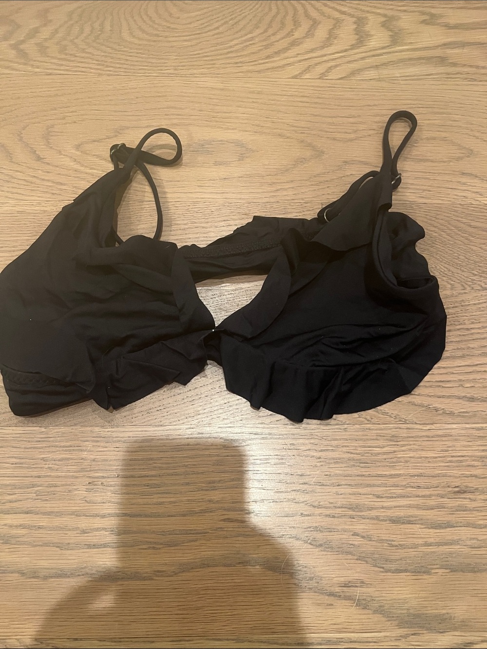 BECCA Black Ruffle Bikini Top